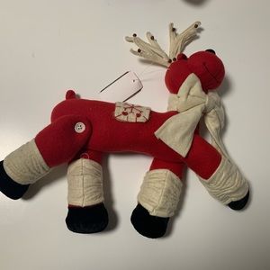 Reindeer Vtg Plush red and white detail with cute antlers Articulated legs.